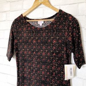 New LuLaRoe & Red Black Paisley Multicolored Julia Dress S